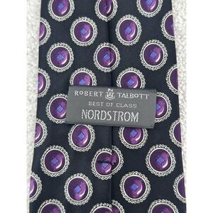 Robert Talbott Tie Mens One Size Purple Geometric Silk Wide Nordstrom USA Made